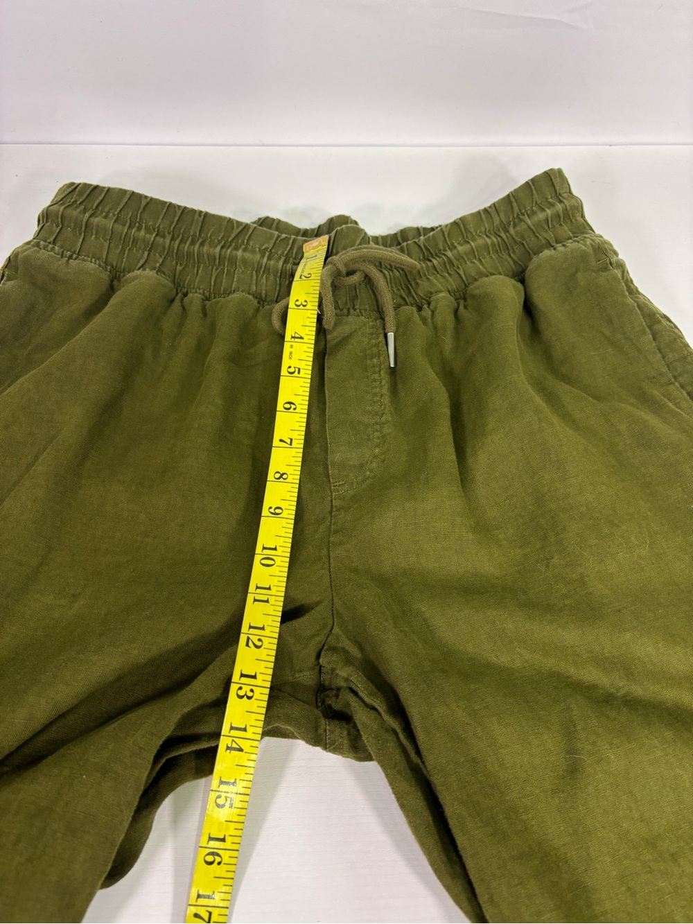 Quince 100% Linen Relaxed Wide Leg Pull On Drawstring Pants Olive Green XL - Picture 7 of 8